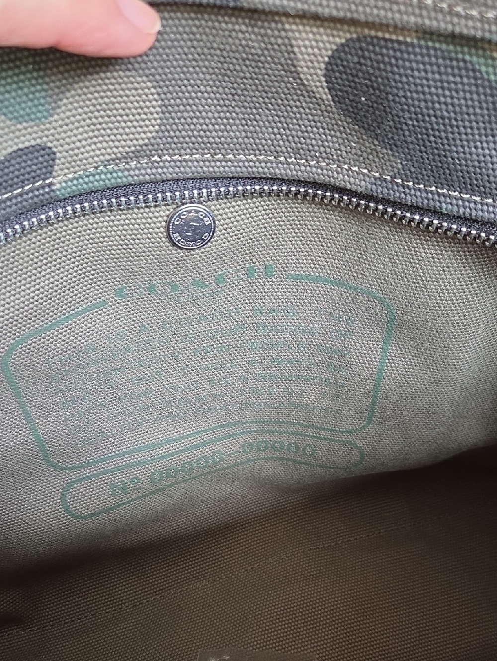 COACH Cargo Tote Bag with Camo Print - Picture 14 of 15